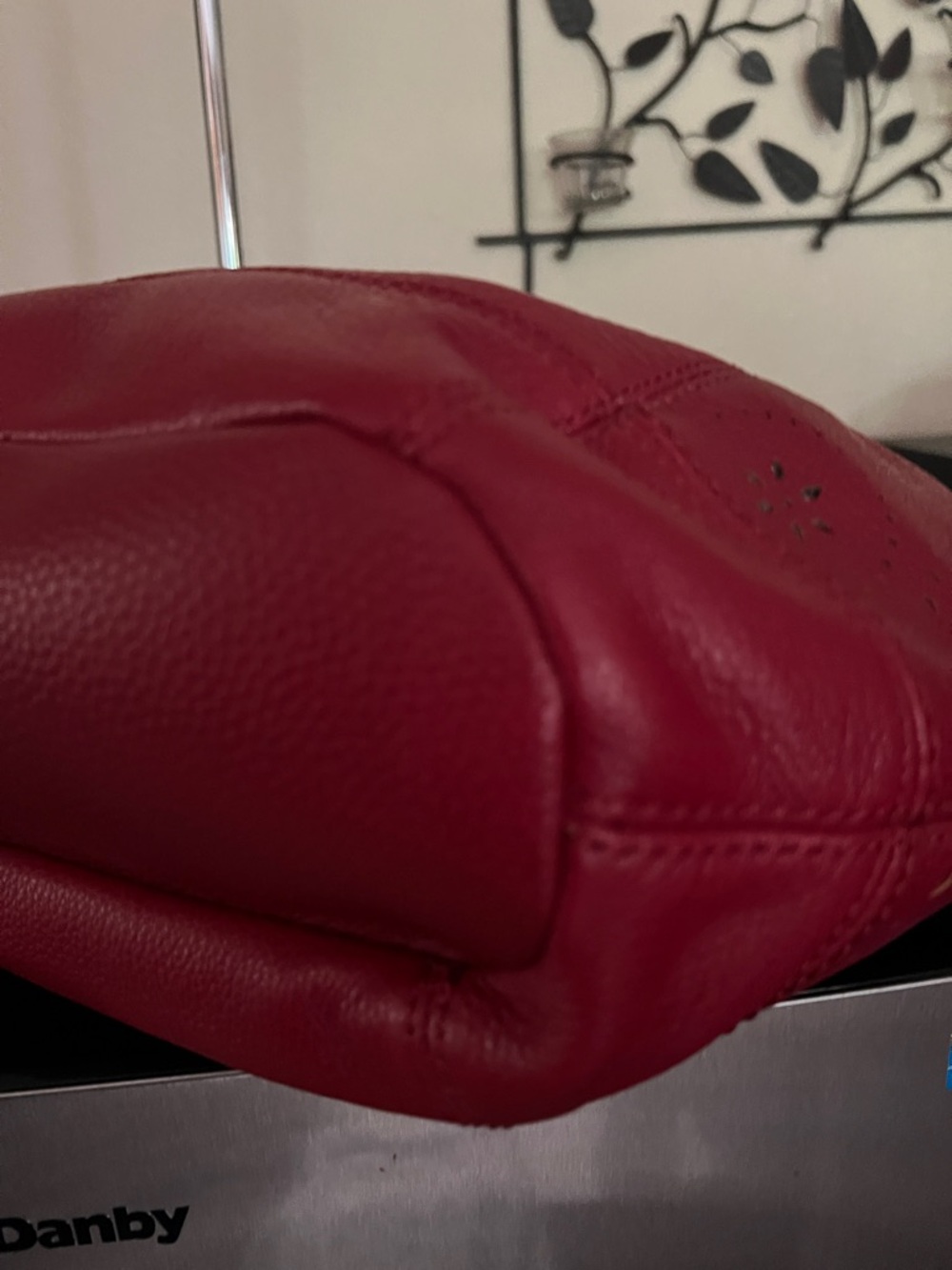 The Sak Red Perforated Leather Shoulder Bag - Picture 7 of 10